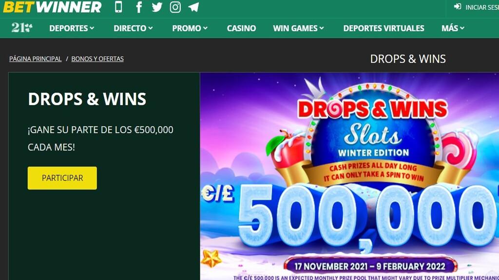 Promoción de Slots Drops and Wins de Betwinner
