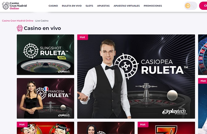 ¿CGM Casino Gran Madrid online tiene casino en vivo online?