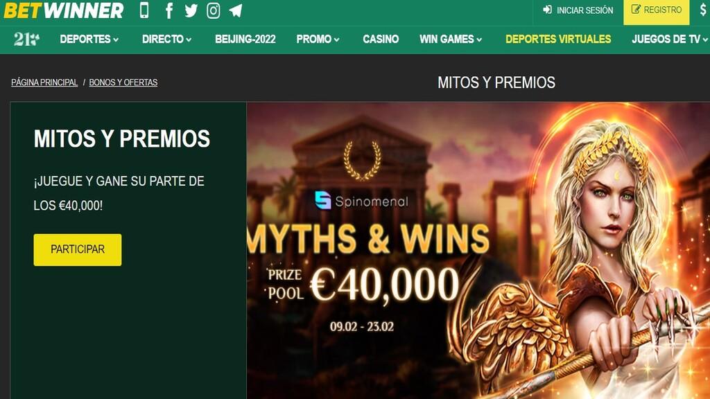 Promoción mitos y premios de Betwinner