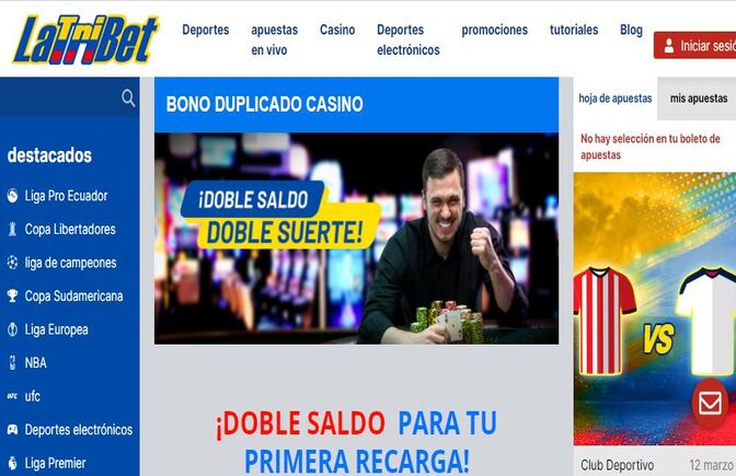 Promoción doble saldo de casino de Latribet